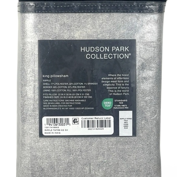 Hudson Park Gray Pillow Soft Textured Bedding - Picture 4 of 6